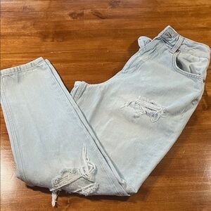 Primark Light Blue High Rise Distressed Jeans